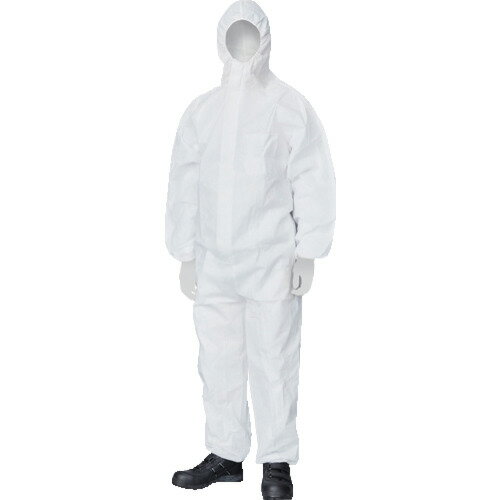特長●高い通気性と優れた防じん性能を発揮します。●軽量で柔軟性に富んだ生地素材は快適な着心地を提供します。●便利なポケット付きです。●フード、袖口、裾部分はゴム入りで異物の侵入を防ぎます。●処分しやすいプラスチック製ファスナーを採用しています。用途●機械メンテナンス作業、軽度な粉じん作業、塗装作業、清掃などに。仕様●色：ホワイト●サイズ：L●適合身長(cm)：170〜176●適合胸囲(cm)：92〜100●タイプ：つなぎ服仕様2●使い捨てタイプ●3層構造のSMS生地●帯電防止加工●左胸、右腰後にポケット付き●テープ付ファスナーカバー●フード、袖口、裾部分はゴム入り材質／仕上●ポリプロピレン注意●使用後は各地方自治体の規則に従い処分して下さい。●画像に掲載されているゴーグル、マスク、手袋、シューズカバーなどの付属品は含みません。原産国：中国【代引きについて】こちらの商品は、代引きでの出荷は受け付けておりません。【送料について】北海道、沖縄、離島は送料を頂きます。
