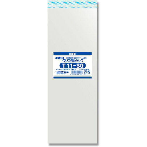 Transparent Opp - HEIKO OPP袋 クリスタルパック テープ付 T 11-30 100枚入り 6744100 梱包用品 梱包結束用品 ポリ袋(代引不可)