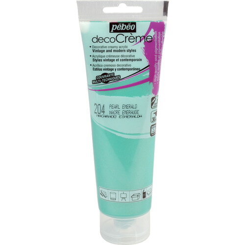 Pebeo デコクリーム 120ml パール色 エメラルド 89204 工事 照明用品 塗装 内装用品 塗料(代引不可)