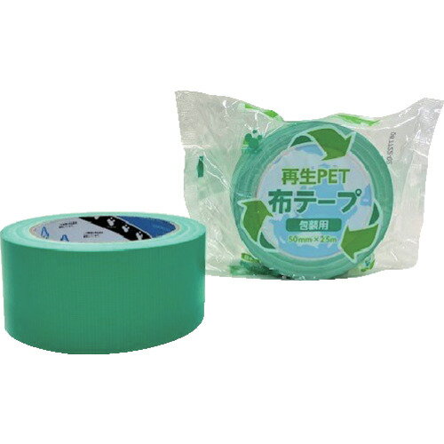 TERAOKA 再生PET布テープ No.1605 緑 50mm×25M 1605GR50X25 梱包用品 テープ用品 梱包用テープ(代引不可)