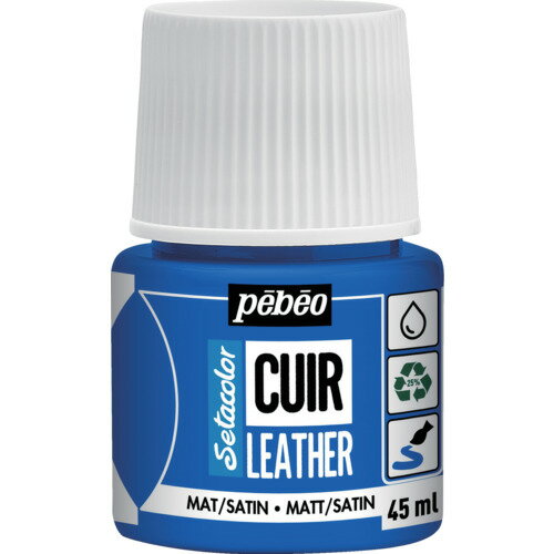 Pebeo セタカラーレザー(革用)マット色 45mlNO.11 オーシャンブルー 295611 工事 照明用品 塗装 内装用..