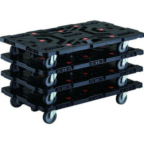 TRUSCO トラスコ 連結式樹脂製平台車 ビートル 900X600 自在5輪 マトメ買イ4台 BT900J5E100M4(代引不可..