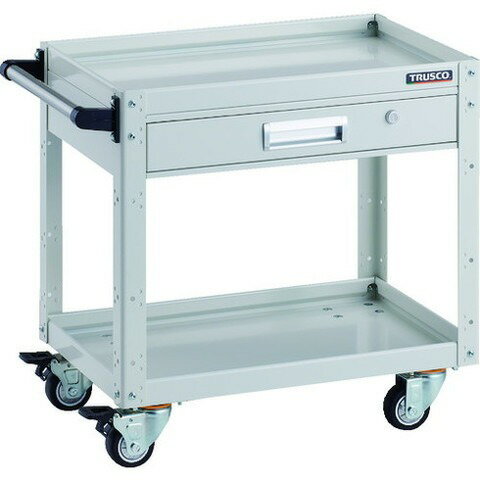 【商品詳細】●車輪と共に車軸もロックするダブルロック仕様のキャスターです。●アングル支柱に突起を出し、棚板を固定することにより縦横のゆれを軽減します。●棚板は皿型・フラット型の表裏両面使用できます。●工場内の運搬作業や、ピッキング作業に、またライン作業における工具置き台、部品、商品の仮置きに。●最大積載量(kg/台)：250●均等積載量(kg/段)：120●色：ホワイト●間口(mm)：600●奥行(mm)：400●高さ(mm)：600●段数(段)：2●こぼれ止め高さ(mm)：40●棚板：こぼれ止め付棚板(表裏両用)●引出し内寸(mm)間口×奥行×深さ：494×274×58●キャスター：自在式(Wストッパー付) 75mm(2個) 自在式 75mm(2個)●特許第4866138号登録商品●こぼれ止め高さ：40mm材質／仕上●本体:スチール●キャスター金具:スチール●車輪:ウレタン【代引きについて】こちらの商品は、代引きでの出荷は受け付けておりません。【送料について】北海道、沖縄、離島は送料を頂きます。