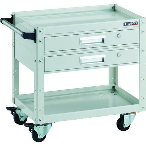 TRUSCO トラスコ イーグルワゴン 600X400 引出付 4輪自在 W色 EGW662V2JW(代引不可)【送料無料】