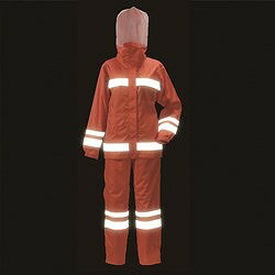 カジメイク 【売切廃番】視認性レディースレインスーツ ホワイト L 383001L 保護具 作業服 雨具(代引不可)【送料無料】