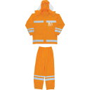 カジメイク 【売切廃番】視認性レディースレインスーツ オレンジ LL 383025LL 保護具 作業服 雨具(代引不可)【送料無料】