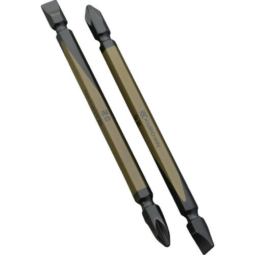フジ矢 両頭コンビビット(黒金 2本組)+2/-6×110mm 52602110BG 電動 油圧 空圧工具 ドライバービット 両..