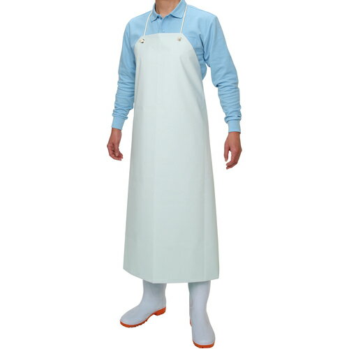 おたふく 6130 エステル 前掛 胸付白 ホワイト 6130WH 保護具 保護服 防護服 エプロン(代引不可)