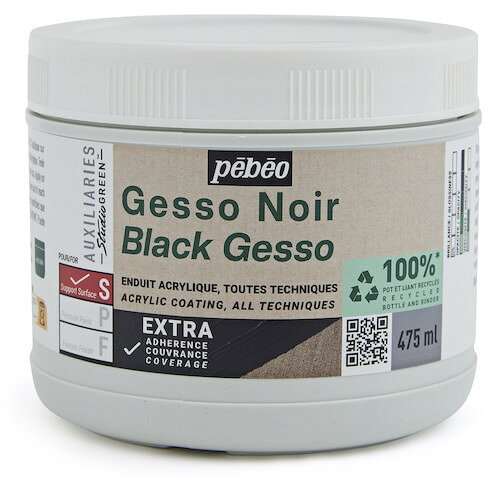 Pebeo スチューディオ グリーン アクリリック ブラックジェッソ 475ml 818625 工事 照明用品 塗装 内装..