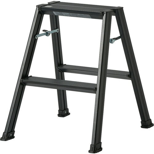TENMA アルミ踏み台2段 ブラック 812004245 工事 照明用品 はしご 脚立 踏台(代引不可)【送料無料】