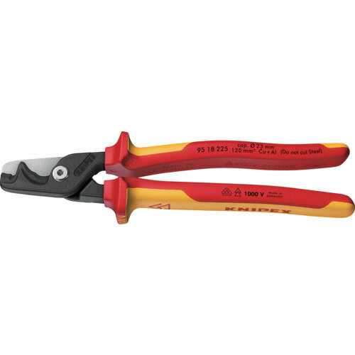 Other - KNIPEX ステップカットXL 絶縁ケーブルカッター 225mm 9518225 手作業工具 絶縁用品 絶縁切断用工具(代引不可)【送料無料】
