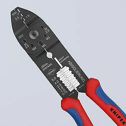 KNIPEX 【ブリスターパック仕様】圧着ペンチ 230mm 9721215BSB 手作業工具 電設工...