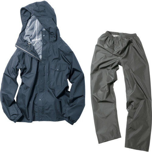 Makku デイリーレインスーツ ネイビー L AS512023 保護具 作業服 雨具(代引不可)【送料無料】