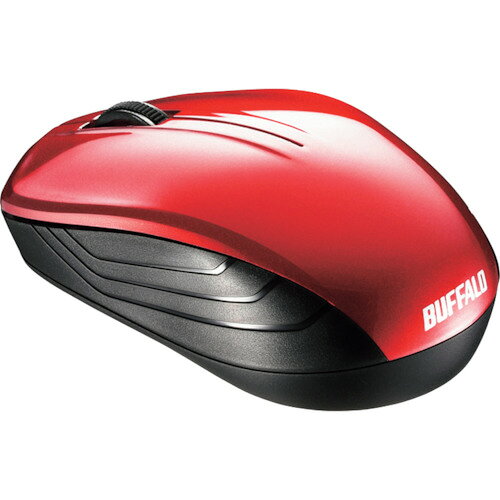 BUFFALO 無線 BlueLED 3ボタン スタンダードマウス レッド BSMBW107RD オフィス 住設用品 OA用品 マウス(代引不可)