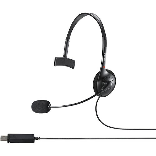 BUFFALO 片耳ヘッドバンド式モノラルヘッドセット USB接続 ブラック BSHSHUM110BK オフィス 住設用品 OA用品 周辺機器(代引不可)(2)