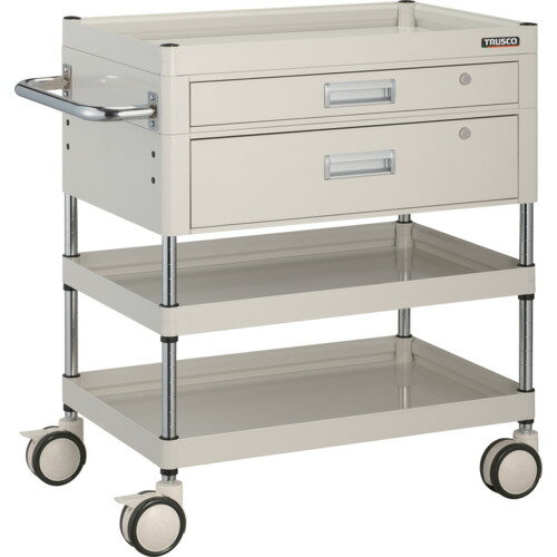 TRUSCO ツールワゴン ファルコンワゴン750X500 引出付 ゴム車輪 ホワイト色 FAW973VZW オフィス 住設用品 オフィス家具 ファイルワゴン(代引不可)【送料無料】