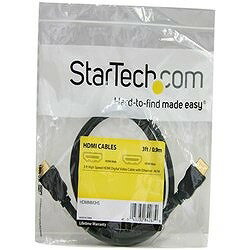 StarTech HDMI 1.4ケーブル/91cm/4K30Hz/ハイスピード/オス-オス/イーサネット対応/ブラック/モニターケーブル HDMIMM3HS オフィス 住設用品 OA用品 ケーブル(代引不可)
