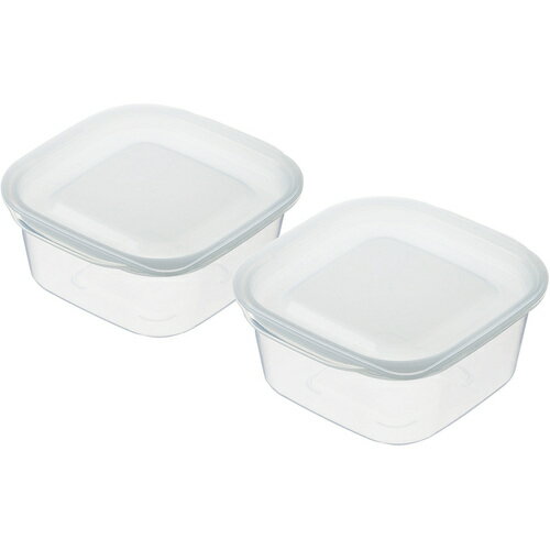 inomata 楽ちんパック スクエア270ml 2個組クリアーホワイト イノマタ化学 研究用品 厨房用品 容器 184..