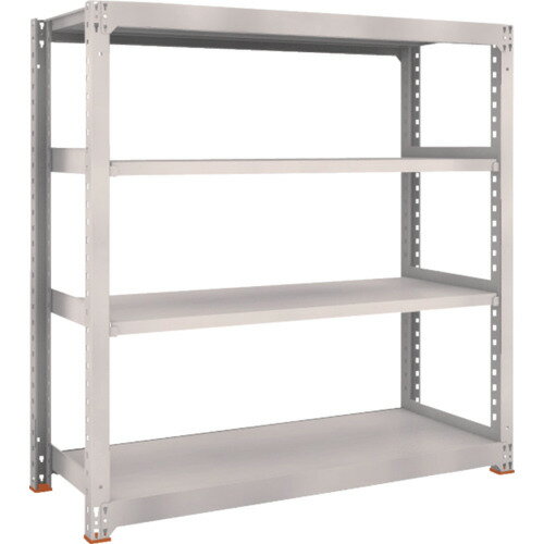 TRUSCO スチールラック M5型中量棚 1500×721×H1200 4段 単体 免震樹脂ベース付 ネオグレー ネオグレー ..