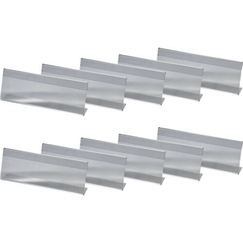 ●10個セットのお買い得セットです。●スタンダードな片面用カード立てです。●見やすい角度のL型形状です。●名刺立て、値札立てとして。●色：透明●脚タイプ：置き型●縦×横(mm)：65×180●アクリル●中紙はついてません。●10個セットのお買い得セットです。●スタンダードな片面用カード立てです。●見やすい角度のL型形状です。●名刺立て、値札立てとして。●色：透明●脚タイプ：置き型●縦×横(mm)：65×180●アクリル●中紙はついてません。【代引きについて】こちらの商品は、代引きでの出荷は受け付けておりません。【送料について】北海道、沖縄、離島は送料を頂きます。