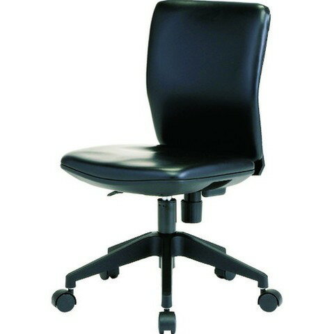 TRUSCO トラスコ 体圧分散オフィスチェア ビニールレザー張リ 肘無 ブラック FCC55LBK(代引不可)【送料..