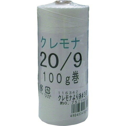 【商品詳細】●耐候性・耐久性に優れるクレモナ補修糸です。●網やネットの補修やハンギングに。●色：白●長さ(m)：300●標準幅(mm)：0.75●太さ(mm)：約0.75●仕様(本数)：#20×9●クレモナ補修糸材質／仕上●クレモナ（クラレビニロン）注意●強度を必要とする用途には使用しないでください。●途中つなぎ目が入る場合があります。JANコード 4984834163420【代引きについて】こちらの商品は、代引きでの出荷は受け付けておりません。【送料について】北海道、沖縄、離島は送料を頂きます。