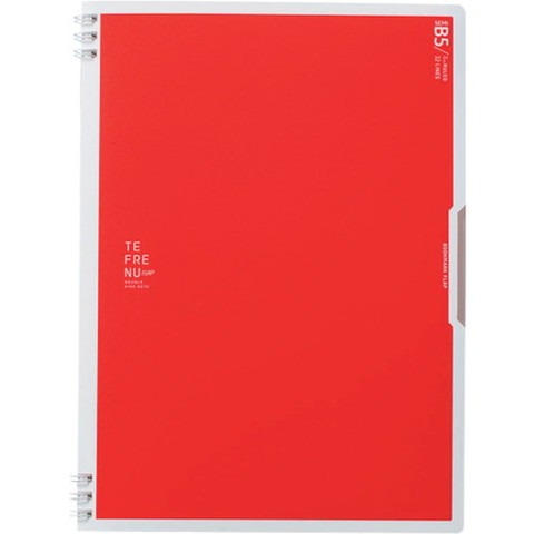 【商品詳細】●すぐ書けて、書きやすい。●効率アップリングノートです。●セパレートリングのため、リングが手に触れず書きやすいです。●しおりとして挟んでおけるブックマークフラップ付きです。●ミシン目付きなので、ページの切り離しができます。●切り離したページや書類を収納できる移動式ポケット付きです。●表紙がつながっているため、タイトルが書き込めます。●色：赤●規格：セミB5●タイプ：7mm横罫●縦(mm)：254●横(mm)：188●中紙(枚)：30●カバー色：赤●透明の移動ポケット付材質／仕上●表紙：不透明PPJANコード 4971660053223【代引きについて】こちらの商品は、代引きでの出荷は受け付けておりません。【送料について】北海道、沖縄、離島は送料を頂きます。