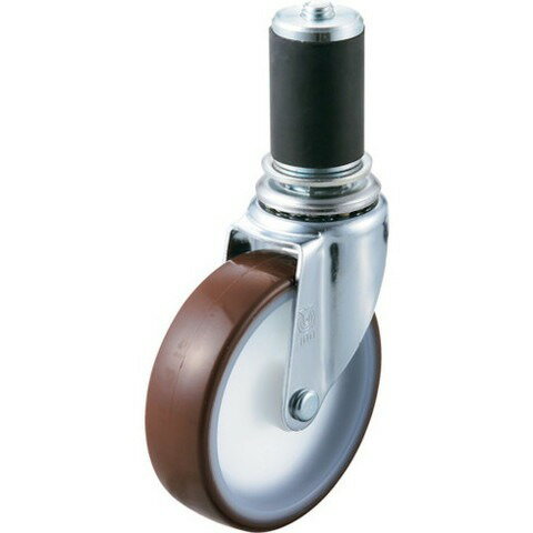 ユーエイ ゴムパイプ35径差シ込ミ式キャスター自在車 125径 ウレタン車輪 ETF125UR35P(代引不可)