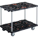 TRUSCO トラスコ 連結式樹脂製2段台車 ビートル 900X600 自在3輪 内2輪ストッパー付 トメタロウ付 ハンドルナシ BT920J3S2E100T 組立品 組立設置不可(代引不可)【送料無料】