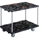 TRUSCO トラスコ 連結式樹脂製2段台車 ビートル 900X600 自在5輪 内2輪ストッパー付 トメタロウ付 ハンドルナシ BT920J5S2E100T 組立品 組立設置不可(代引不可)【送料無料】