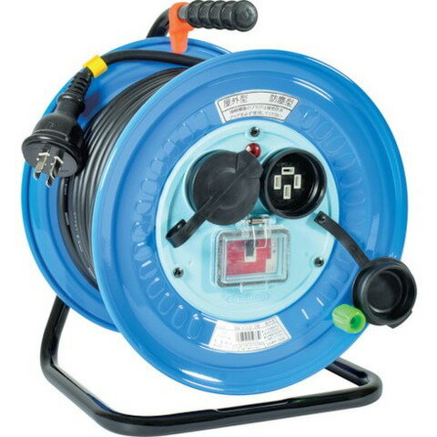 日動 電工ドラム 三相200V 防雨・防塵型 動力用 過負荷漏電保護兼用ブレーカー付 30m DNWEC33020A(代引..