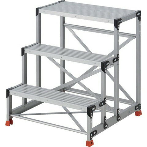 TRUSCO トラスコ 作業用踏台 3段 ステップ奥行200 高サ0.90m 天板800X400 TSF389 組立品 組立設置不可(代引不可)【送料無料】
