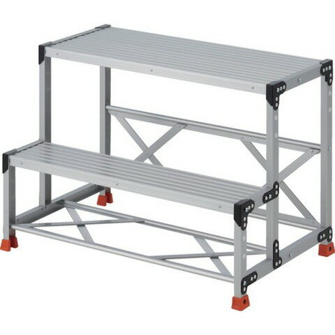 TRUSCO トラスコ 作業用踏台 2段 ステップ奥行200 高サ0.70m 天板1000X400 TSF2107 組立品 組立設置不可(代引不可)【送料無料】
