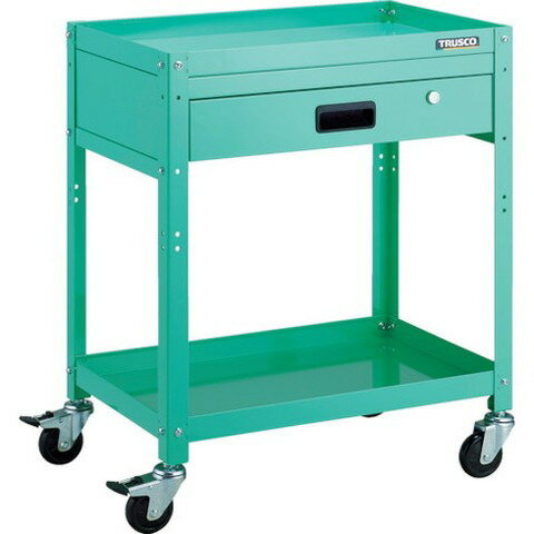 TRUSCO トラスコ ラビットワゴン 600X400 引出1段付 ゴム車輪 YG色 RBW762VYG(代引不可)【送料無料】