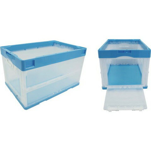 リス CB型折リタタミコンテナーCB-51NRカタトビラ ブルー/トウメイ CB51NRTBC(代引不可)【送料無料】
