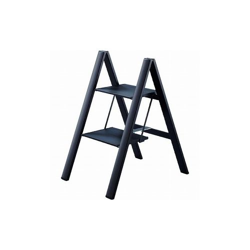Stepladders - ハセガワ スリムステップ 2段 ブラック SJ-2D(BK) 長谷川工業(株) はしご・脚立 踏台(代引不可)【送料無料】
