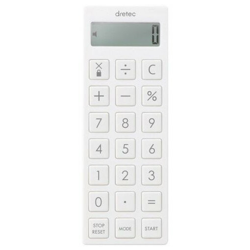 dretec 時計付電卓タイマー ホワイト CL130WT 測定 計測用品 測定 計測用品 工業用計測機器 ストップウォッチ タイマー(代引不可)