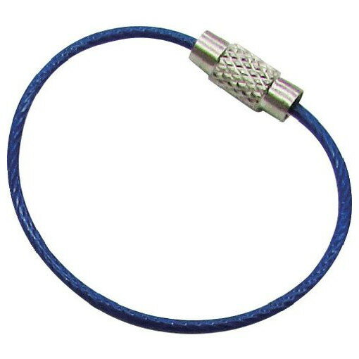 水本 キーワイヤーホルダー ワイヤー径1.2mm全長200mm ブルー (1個入リ) B2971 オフィス 住設用品 オフ..