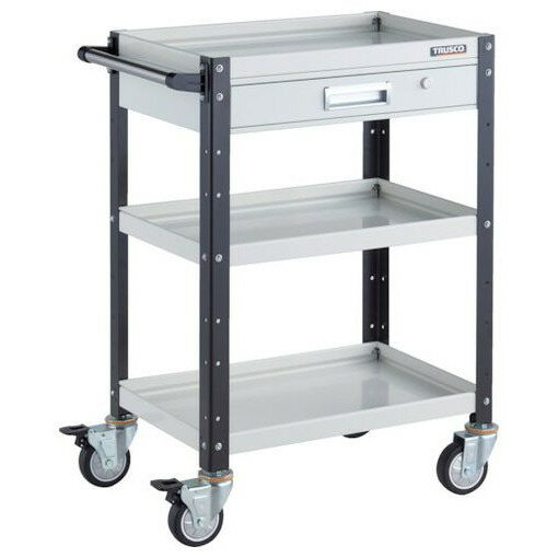 TRUSCO ツールワゴン バーディワゴン 600X400 引出付 ウレタン車輪 ホワイト/ブラック BDW963VUWBK 物流 保管用品 物流 保管用品 ツールワゴン スチール製ワゴン(ボルトタイプ)(代引不可)【送料無料】