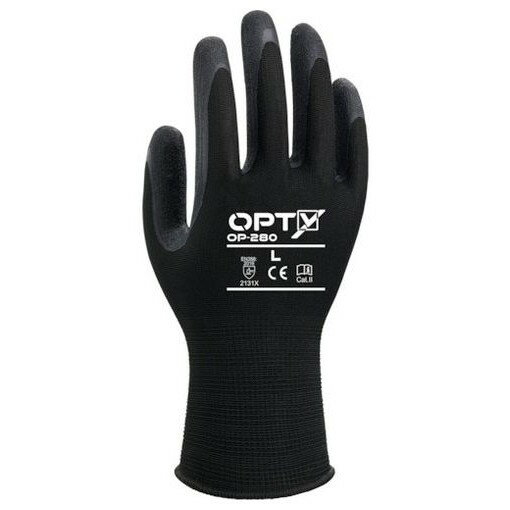 Weed 天然ゴム背抜キ手袋 OPTY OPー280 Lサイズ(5双入) ASOP280BL 保護具 保護具 作業手袋 すべり止め..