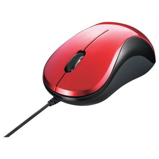 Ball Type Mouse - バッファロー 有線 BlueLED光学式マウス 静音/3ボタン レッド BSMBU100RD オフィス 住設用品 オフィス 住設用品 OA用品 マウス(代引不可)