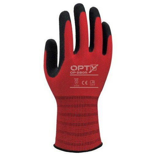 Weed 天然ゴム背抜キ手袋 OPTY OPー280R Lサイズ(5双入) ASOP280RL 保護具 保護具 作業手袋 すべり止め背抜き手袋(代引不可)