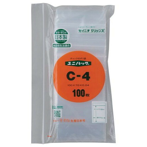 セイニチ 「ユニパック」 C-4 100×70×0.04 100枚入 C4100 梱包用品 梱包用品 梱包結束用品 ポリ袋(代引不可)