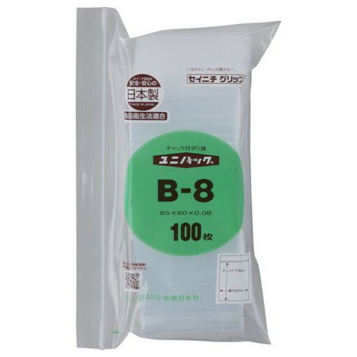 袋子 - セイニチ 「ユニパック」 B-8 85×60×0.08 100枚入 B8100 梱包用品 梱包用品 梱包結束用品 ポリ袋(代引不可)