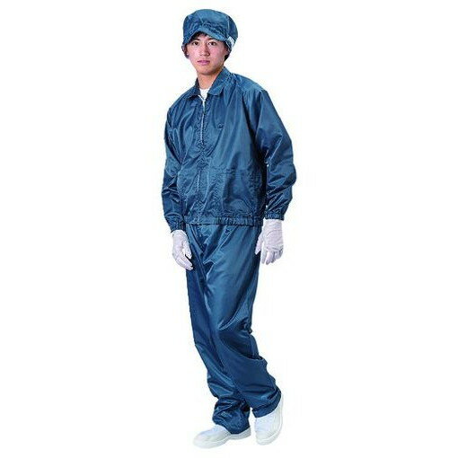 ブラストン ジャケット(衿付)-紺-L BSC41001NL 研究用品 研究用品 クリーンルーム関連用品 ウェア 白衣(代引不可)【送料無料】