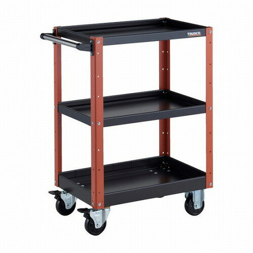 TRUSCO ツールワゴン イーグルワゴン 600X400XH880 浅2深1段 ブラック/オレンジ TRUSCO EGW963F1BKOR 物流 保管用品 ツールワゴン スチール製ワゴン(ボルトタイプ)(代引不可)【送料無料】