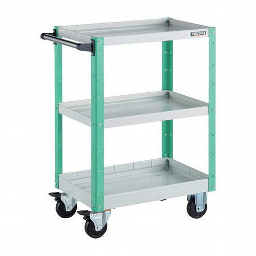 TRUSCO ツールワゴン イーグルワゴン 600X400XH880 浅2深1段 ホワイト/ヤンググリーン TRUSCO EGW963F1WYG 物流 保管用品 ツールワゴン スチール製ワゴン(ボルトタイプ)(代引不可)【送料無料】