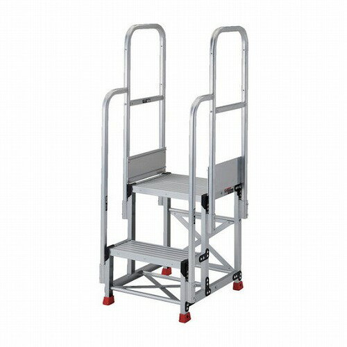 梯凳, 梯子 - TRUSCO アルミ製作業用踏台 2段 高サ0.7m 天板寸法1000×400 段高350mm 階段両手スリ付キ TRUSCO TSF2107TR350 工事 照明用品 はしご 脚立 作業台(代引不可)【送料無料】