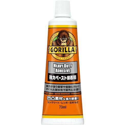 【商品スペック】特長●コンクリート、レンガ、石材など凹凸素材も強力に接着するペーストタイプの強力接着剤です。●すぐれた耐水性で屋外にも最適です。用途●屋内や屋外環境の粗面、凹凸面などさまざまな箇所の接着及び補修。仕様●色：ホワイト●容量(ml)：73●使用温度範囲(℃)：-40〜93仕様2●弾力があり衝撃や振動に強い。材質／仕上●主成分：変成シリコーンセット内容／付属品注意【代引きについて】こちらの商品は、代引きでの出荷は受け付けておりません。【送料について】北海道、沖縄、離島は送料を頂きます。