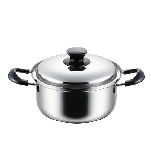 ヨシカワ 日本製 インテグレード 両手鍋 20cm SJ3395 ステンレス3層鋼 ガス火 IH ...